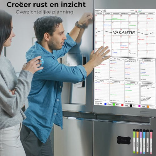 Systemyze Monats- & Wochenplaner Whiteboard Set - Magnetische Plantafel - Magnetischer Monatsplaner - Inklusive Marker & Radiergummi - A3 Format - 1dd50b944948b90d709f01753c83e4df14b9aea8_Enriched_product_image