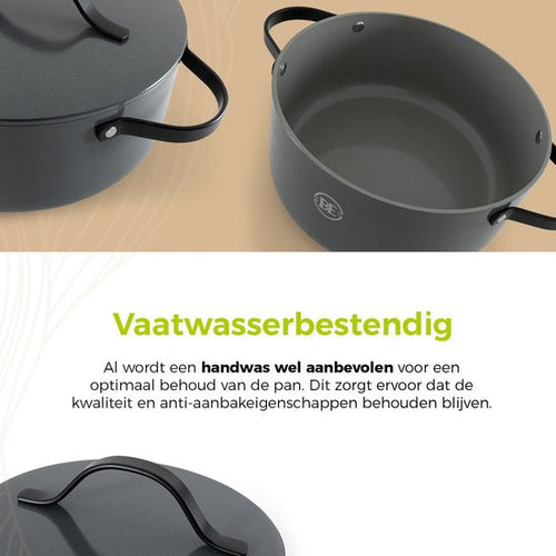 BE Living Essential Kasserolle mit Deckel - Ø 28 cm - Kochtopf - Keramik - PFAS-frei - Induktion - Grau - 29a8ecc5026f3a88a0c73f06ccf095a5ca505b4b_Enriched_product_image