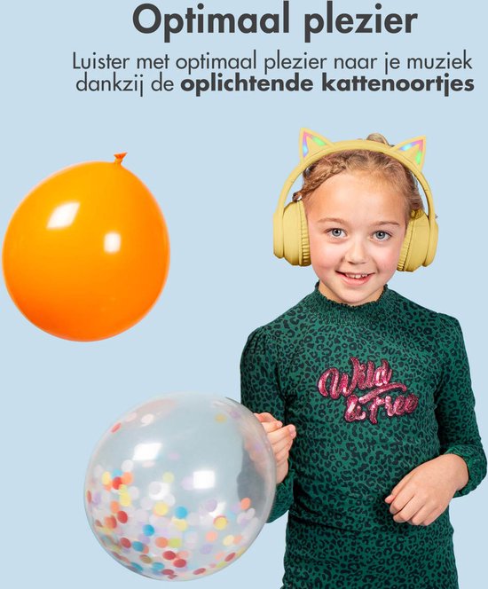 8720922100177 - Kinder-Kopfhörer mit Katzenohren - Bluetooth-Kopfhörer für Kinder - drahtlose Over-Ear-Kopfhörer - gelb 8720922100177 - Kinder-Kopfhörer mit Katzenohren - Bluetooth-Kopfhörer für Kinder - drahtlose Over-Ear-Kopfhörer - gelb