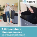 Homra Rockx Pedal Mülleimer 60 Liter - Duo Mülleimer 2X30L mit Geruchsfilter - Edelstahl Mülltrennung Mülleimer 2 Fächer - Recycling Mülleimer - Mülleimer Küchenabfalltrennung - Abfalleimer - Doppelmülleimer Grau - 2e2992295f97e32809fd5471095ff4b63eb4a2c8_Enriched_product_image_33ed48d5-189f-46e2-a305-3cda0238ec78