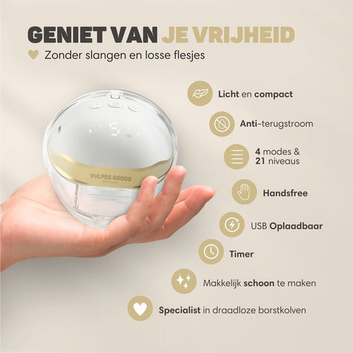 Vulpes Goods® BabyCare - Elektrische kabellose Milchpumpe - Freihändig & tragbar - BPA-frei - Inkl. 30 Muttermilchaufbewahrungsbeutel, Stillinformationen, Reisetasche & Brustschildverkleinerer - PRO-Version - 3a362a78922fdc99c3b1543fbee854872d4569a9_Enriched_product_image
