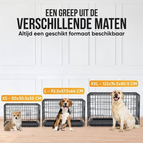 Avalo Hondenbench L - Bench Voor Honden - Opvouwbare Kooi - 2 Deuren - 92x57x64 CM - 3b33d5fc-1804-4e8a-bffd-ed65511a8dc0