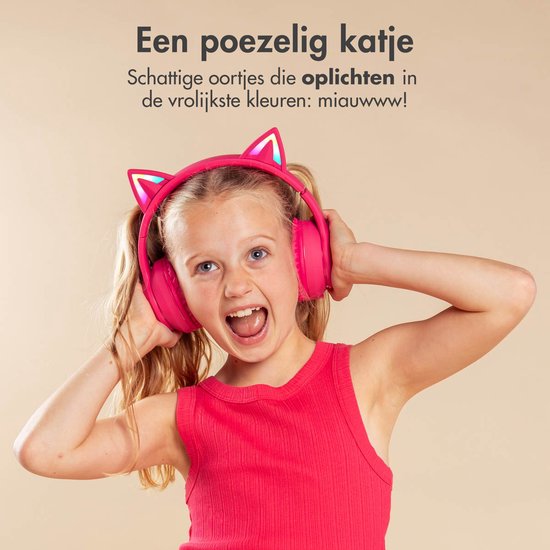 8721064082574 - Kinder-Kopfhörer mit Katzenohren - mit Dezibel-Begrenzer - Bluetooth-Kopfhörer für Kinder - drahtlose Over-Ear-Kopfhörer - Hot Pink 8721064082574 - Kinder-Kopfhörer mit Katzenohren - mit Dezibel-Begrenzer - Bluetooth-Kopfhörer für Kinder - drahtlose Over-Ear-Kopfhörer - Hot Pink