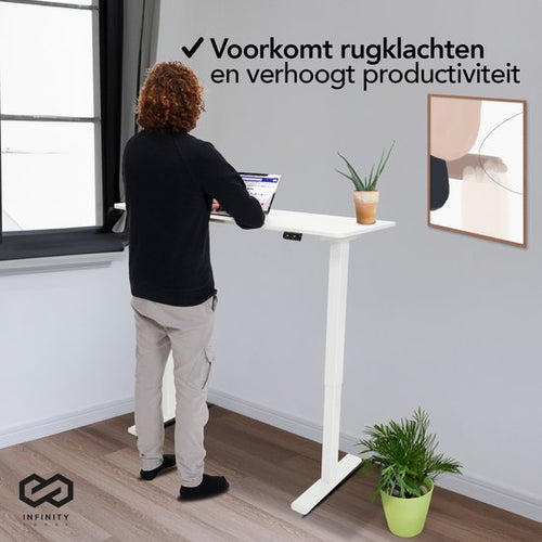 Infinity Goods Zit Sta Bureau - Elektrisch Verstelbaar In Hoogte - 140 x 60 CM - Wit - 3ec1a639c5e48bddb591b420d4f3e83760cd8234_Enriched_product_image