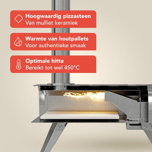 KitchenBrothers Pizzaofen - Holzbefeuert - Tischplatte - klappbar - Pizzastein - bis zu 460°C - Edelstahl - Komplettset - Pizzaofen für draußen - Edelstahl - 40632e3519ca0dfdf8b360fb3ca40ee239ae6bb7_Enriched_product_image_4907f33d-3923-401e-aa63-08d92ffd34ae