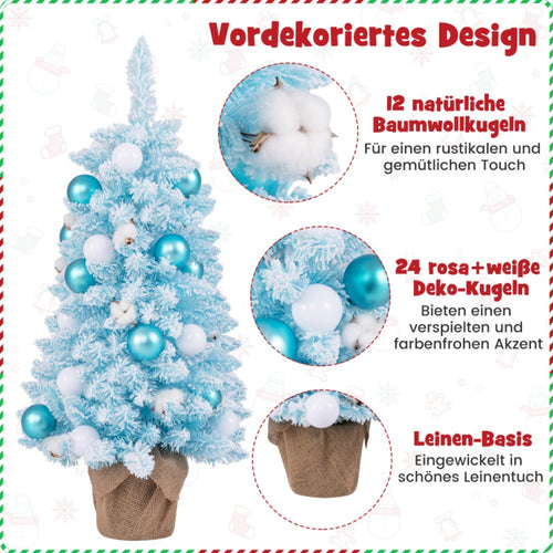 Weihnachtsbaum Coast - PVC - 136 Zweigspitzen - Inkl. 24 Kugeln & 12 Baumwollkugeln - 44x90 cm - Blau - 40c35bca11fd0e4e70d07dd0517bff82a287a5fc_e9f39d4djpg