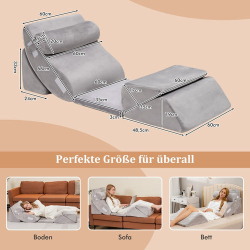 Coast Wedge Cushion Set 6-teiliges Keilkissen-Set mit Nacken- und Beinschmerzlinderung grau - 484fa3e5-fb6f-4bbb-9355-07b828a51d54_7aed6bbe-d341-4d0d-9cbe-9f7be06b4de5