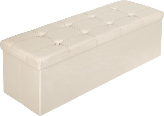 4260435994862 - tectake® Faltbare Sitztruhe aus Kunstleder mit Stauraum 110x38x38cm - beige 4260435994862 - tectake® Faltbare Sitztruhe aus Kunstleder mit Stauraum 110x38x38cm - beige