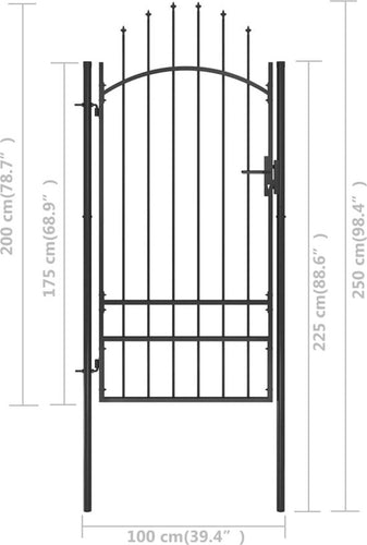 vidaXL - Tor - 1x2.5 - m - Stahl - schwarz - 55ed549ba8779d62ad257ae271ab46b5b645013b_Enriched_product_image