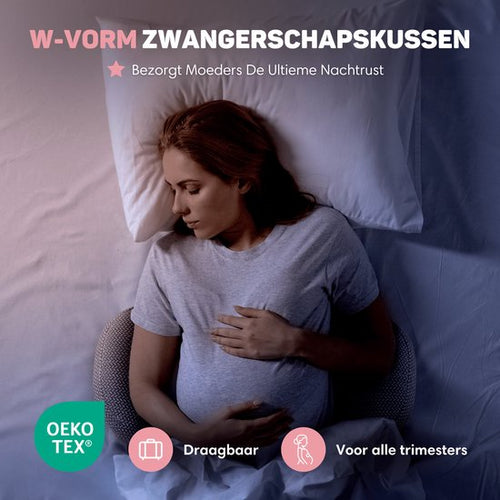 Vulpes Goods® BabyCare - Schwangerschaftskissen - Seitenschläferkissen - 3-in-1 - verstellbar - Körperkissen / Körperkissen / Stillkissen - einzigartiges W-förmiges Design - 56d3f8a74dfaa83ccb5ffbd49cf026f85131d231_Enriched_product_image