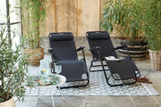 909 Outdoor-Liegestuhl - klappbar - Set 2 - verstellbar - Polyester & Metall - Schwarz - 58714f89e081d293249aab2e1ab5dfc08c96804c_Enriched_product_image