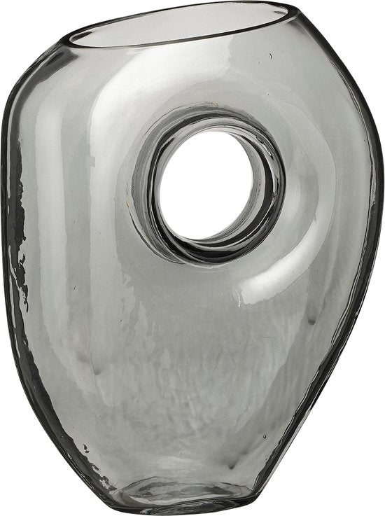 8720362255215 - Jay Vase - L18 x B8 x H23 cm - Glas - Grau 8720362255215 - Jay Vase - L18 x B8 x H23 cm - Glas - Grau