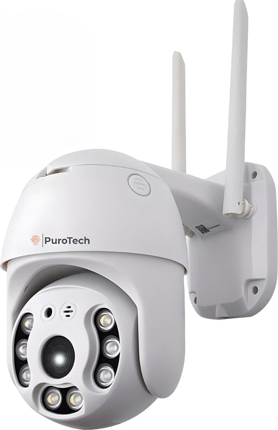 PuroTech Sicherheitskamera Core - Außenkamera mit Nachtsicht - Kabelgebundene Sicherheitskamera für den Außenbereich - Dreh- und schwenkbar - Mit Wifi und App - 3MP - Weiß - 63b0590af61411cdfba8145482f1f488e6dcdfed_Enriched_product_image