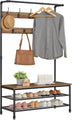 O'DADDY® Garderobenständer hochkant - Garderobe mit Schuhablage - 23 Haken 2 Lagen Schuhablage 10 Paar - Garderobe - 100 x 41,5 x 182 cm - braun - 6a7d6821c4208a9f57f9b226e3633f097aa485a1_507x840_1
