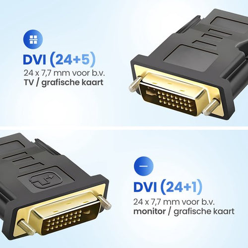 Garpex® 2er Set Adapter - DVI 24+1 auf HDMI Adapter + DVI 24+5 auf HDMI Adapter - Konverter von Stecker auf HDMI Buchse - 1080P - 6c1bc44673bd60bd9edff8830ae8015e76ae65f5_Enriched_product_image