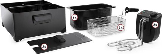 8712876500820 - TDF6001B - Doppelfritteuse - 2 x 3 Liter - 3600 Watt - Kaltzone - Schwarz 8712876500820 - TDF6001B - Doppelfritteuse - 2 x 3 Liter - 3600 Watt - Kaltzone - Schwarz