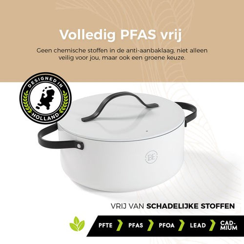 BE Living Essential Kasserolle mit Deckel - Ø 28 cm - Kochtopf - Keramik - PFAS-frei - Induktion - Weiß - 784b7c022ac3c774b186437f2ad47d4bc1fbf78c_Enriched_product_image
