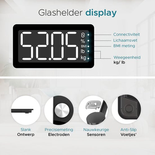 e.volve Waage Personenwaage Digital - 20x - Schwarz - Intelligente Waage mit Körperanalyse - Präzisionswaage - inkl. App - 7963f9cf8504d9b7346650e40d12700e6ad377c9_Enriched_product_image