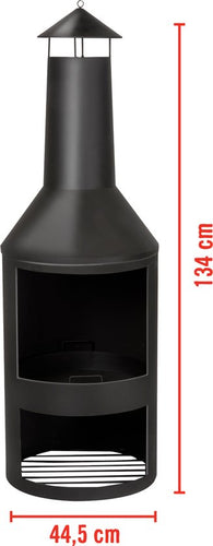 BBQ Collection Outdoor-Ofen mit Schornstein - Gartenofen 134 x 44,5 x 44,5 cm - Terrassenofen für Brennholz - Terrassenofen mit Aschefänger, Schürhaken und Holzlager - Garten und Terrasse - Carbonstahl - 7ad1171b83618bd797ae2e9baaa427e808aa5f33_Enriched_product_image