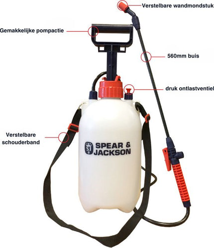 Spear & Jackson Drucksprühgerät 5 Liter - Drucksprühgerät - Unkrautvernichter - Sprühgerät - Drucksprühgeräte - Drucksprühgerät säurebeständig - Drucksprühgerät sauer - 7f1b55b7c34f30c0912fa2062ff166dcadfed13a_Enriched_product_image