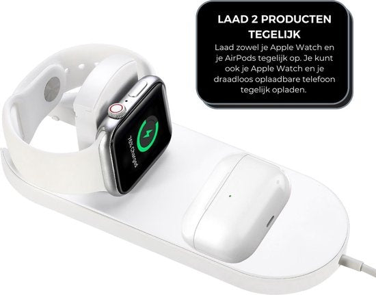 MW® DO02 - Kabelloses 2-in-1-Ladegerät - Kabelloses Ladegerät - Apple-Ladestation - Schnellladegerät - Weiß - 819fcd5d-9ca6-424f-ba7b-3446fa8a182d