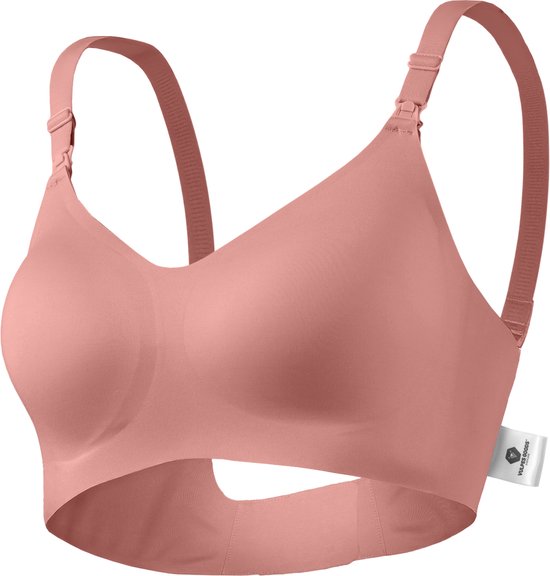 Vulpes Goods® BabyCare - Still-BH ohne Bügel - Umstands-BH - Nahtloser Still-BH - Schlaf-BH - verstellbare Träger - ultraweiches Material - herausnehmbare Polsterung - vorne mit Klappe - praktisch beim Stillen - Pink - XL - 81d6e204a38d9b2e17d7d6e66e86b2be82984e73_Enriched_product_image