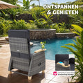 tectake® - Geflechtsessel für den Außenbereich - Hochlehner - Fußstütze und verstellbare Rückenlehne - Relaxsessel mit Liegefunktion - Loungemöbel für den Garten - Liegestuhl - Lesesessel - Inklusive Platz für Tasse/Glas - 8483f81db54d10c7849c786122779d2ddb5ee74d_Enriched_product_image