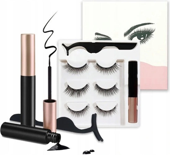 Magnetische Wimpern - Eyeliner & Pinzette - Wimpern Extension - 3 Paar Nepwimpers - Lashes Set - Rheme - 86385b51-6dcd-4d76-b58c-9f6cb882b748