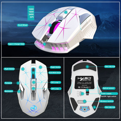 HXSJ T300 2.4G Wireless Gaming Mouse - Computermäuse - Ultraleicht - Kompakt für unterwegs - RGB-Beleuchtung - Weiß - 863ac523-8d9e-4e77-b23b-6c1613acf093_0e2f227a-6f29-4102-8e6b-935572b9e383