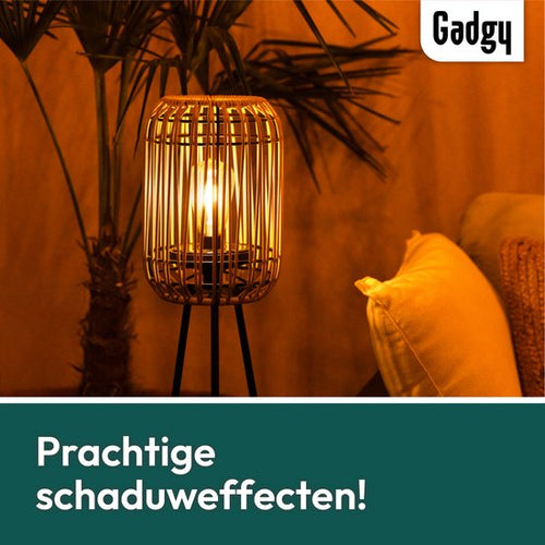 Gadgy Solar Gartenleuchten Stehlampe Terrasse - Außenlampe Solarenergie Balkon & Garten - Stativ Gartenleuchte Led Outdoor mit USB Anschluss - Solar Gartenleuchten - Laterne für Außenbeleuchtung - Gartenleuchten - Rattan - 87100530475a2f529bdbde1baf7c8a659a56899f_Enriched_product_image