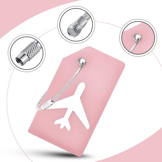 8721082356220 - Gepäckanhänger - Silikon - Gepäckanhänger für Koffer - Gepäckanhänger - Rosa - 5 Stück 8721082356220 - Gepäckanhänger - Silikon - Gepäckanhänger für Koffer - Gepäckanhänger - Rosa - 5 Stück