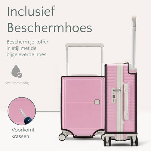 Skycases City Walker - Mittelgroßer Reisekoffer 77L - Leicht und robust - 360° Spinner-Räder - Original TSA-Schloss - Inklusive Schutzhülle & Nassbeutel - 66 x 45 x 26 cm - Pink - 8ffbec82c964ea419ffb807c74e8ea6861f8ae3f_Enriched_product_image_28026cc2-06e5-4b13-90eb-4d80bd2b756d