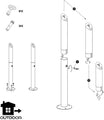 BRASQ Edelstahl Aschenbecher Upright mit 2 Liter Fassungsvermögen Raucherstange Rauchsäule - 21x21x92 cm - Upright Aschenbecher für den Innen- und Außenbereich - 94c96913282a65fc8c2a3320f2d9de143bdf172a_Enriched_product_image