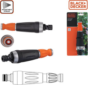 BLACK+DECKER Verstellbare Düse - Sprühpistole für Gartenschlauch - Einstellbarer Wasserdurchfluss - 12 x 3.5 x 3.5 CM - Orange/Schwarz - 96d132d1d15eb912ed756d38898aa80ea30cc44f_Enriched_product_image