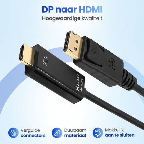 Garpex® DisplayPort zu HDMI Kabel - 4K 60Hz Ultra HD - 3 Meter - 97af4563e26fb86de7fac1bf6f70fa0888e206c0_Enriched_product_image_2c06b297-1422-4c76-97d4-1580fafaff82