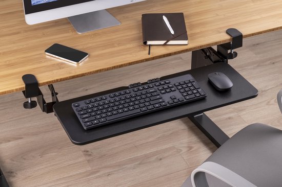 Tastaturablage unter dem Schreibtisch - Tastaturhalter - Tastaturablage - ergonomisches Sitzen - höhenverstellbar und ausziehbar - 98107caae49aae1e33f5f236b96ff5191a631197_Enriched_product_image