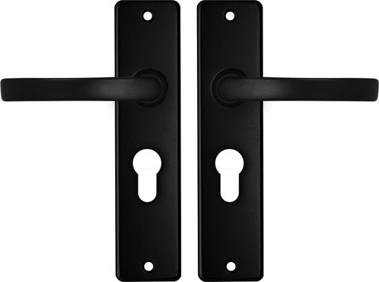8713249331843 - AXA Türbeschlagset Innentür - Edge Basic Block - Türgriff Schwarz - mit Zylinderloch PC55 - Türgriff mit Schild 8713249331843 - AXA Türbeschlagset Innentür - Edge Basic Block - Türgriff Schwarz - mit Zylinderloch PC55 - Türgriff mit Schild