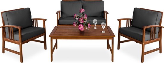 Casaria Garten-Set - FSC®-zertifiziert - Tisch/Stühle/Bank & Kissen - 9992c604c5b31f4d4dd11cd18db39c5e15a59696_Enriched_product_image