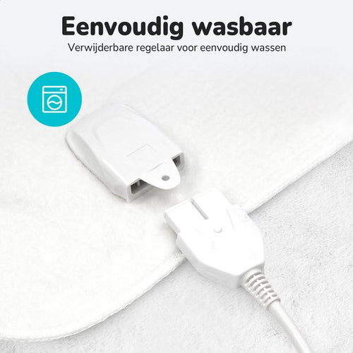 Bloomfold Electric Blanket - 160 x 140 cm - Maschinenwaschbar - 2 Personen - 3 Stufen - Wärmedecke - Weiß/Polyester - 99aeebdba1aa76a5c2a5ebe4459e1bcf32cba17f_Enriched_product_image_bc943f06-83f7-491f-b314-f70ade0c31c0