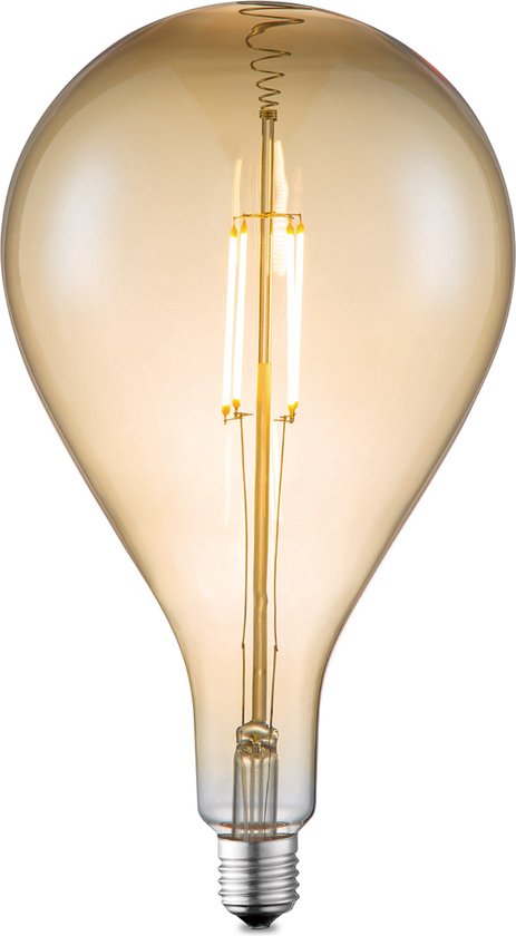 Home Sweet Home - Edison Vintage E27 LED filament light source Carbon - Amber - 16/16/29cm - G160 Oval - Retro LED bulb - Dimmbar - 4W 400lm 2700K - warmweißes Licht - geeignet für E27 Sockel - 9b6fea7ea9af7c6ee2934f65d6091640a7dc3783_Enriched_product_image