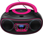 Denver Tragbares DAB-Radio CD-Player Kinder - Bluetooth - Lichteffekte - Boombox - AUX - FM - TDB212PINK - 9cbb552600f4b9ada2abef9ff3aefffad487cfe0_Enriched_product_image