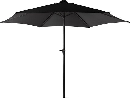 8720195380672 - - Neigbarer Sonnenschirm - ⌀ 300 cm - Stahl und Polyester - Schwarz - mit Kurbel - Wasserfest - Mast ⌀ 38 cm 8720195380672 - - Neigbarer Sonnenschirm - ⌀ 300 cm - Stahl und Polyester - Schwarz - mit Kurbel - Wasserfest - Mast ⌀ 38 cm