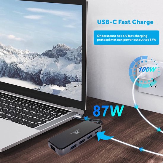 5430000668224 - 9 in 1 USB C Hub & Docking Station - USB Splitter - Audio - 4K HDMI - USB A & USB C - Ethernet - Micro SD Kartenleser - Geeignet für Macbook Laptop und Windows 5430000668224 - 9 in 1 USB C Hub & Docking Station - USB Splitter - Audio - 4K HDMI - USB A & USB C - Ethernet - Micro SD Kartenleser - Geeignet für Macbook Laptop und Windows