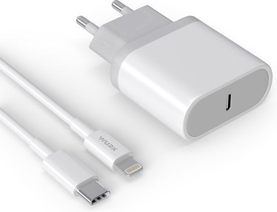 Wurk - Ladegerät - Geeignet für iPhone und iPad - 20W Schnellladegerät - 2M Ladekabel - Auch für ältere iPhones geeignet - ae993044-4f21-4720-a222-98a7533de077_97d73831-7415-4fcb-877c-16d54687139f