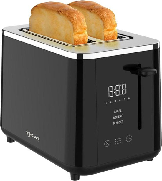 Safecourt Kitchen Toaster - Toaster - 6 Heizstufen - 2 extra breite Schlitze - 920W - Schwarz - b1f8123c99818756712cc9304e622675817a5524_Enriched_product_image