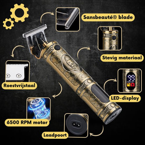 Professionelle kabellose T-Klingen-Haarschneidemaschine - Sansbeauté® Buddha Trimmer - Bartschneider - Haarschneider Herrenkopfhaar - Cheveux Haar - Haartrimmer - Friseur Haar Maschine - Haarschneider - Barbier Haarschneider - Friseurset - b23b3c77eb4c8a35f0cc9443bf2507266cb01477_Enriched_product_image