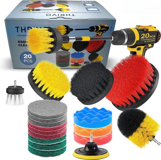 Bürstenschnecke - Set 20 Stück - Schrubber - Polypropylen - Bohrbürste - Schrubber - automatische Reinigung - 20-teiliges Bürstenset für Bohrmaschine - b95607eb336670b33cd7c2f21956a5a02576b114_Enriched_product_image