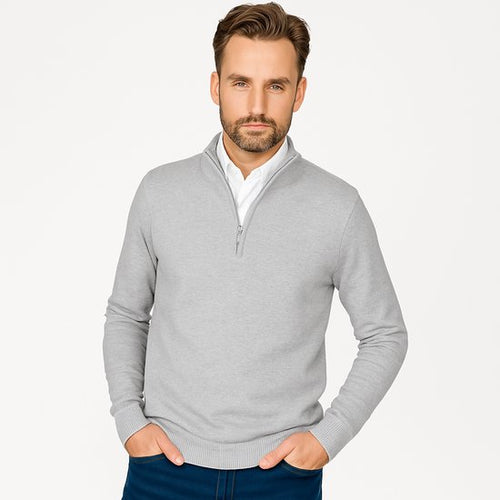 Cappuccino Italia - Herren Pullover Mock Zip Pullover - Grau - Größe XXL - ba41971174c8c31f6c79076ece2437cca787a52e_Enriched_product_image