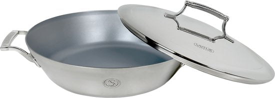 Saveur Selects - Voyage Pfanne Ø30 cm - mit Deckel - Antihaftbeschichtete Pfanne - Dreischicht-Edelstahl - Für Induktion und alle anderen Wärmequellen - Backofenfest bis 260°C - Spülmaschinenfest - bbe6f121f91a0340965595054c2528469267a034_Enriched_product_image