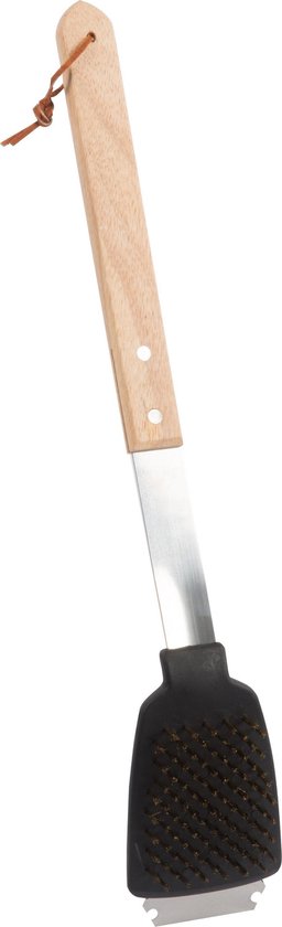 8711252347745 - Grillbürste und Grillschaber - 2-in-1 Funktion - 44 cm - Eichenholzgriff Edelstahl 8711252347745 - Grillbürste und Grillschaber - 2-in-1 Funktion - 44 cm - Eichenholzgriff Edelstahl